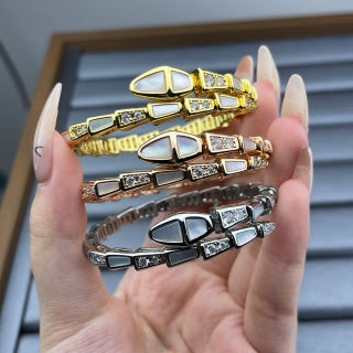 Bvlgari Geometric Crystal Cuff Bracelet – Elegant Luxury Jewelry