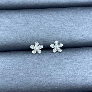 Van Cleef & Arpels Diamond Bloom Clover Stud Earrings