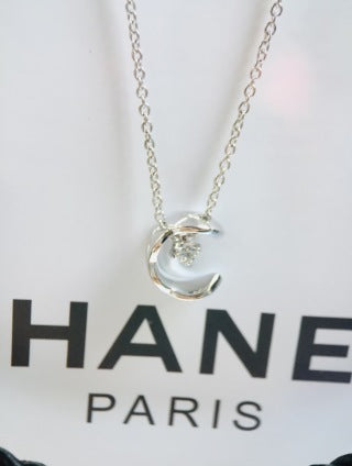 CHANEL Lunara Crescent Moon Pendant Necklace