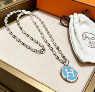 Hermès Pop H Medallion Enamel Pendant Necklace
