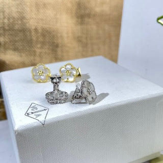 Van Cleef & Arpels Alhambra Blossom Mother of Pearl Stud Earrings