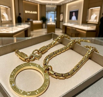 Bvlgari Gold Circle Pendant Necklace – Elegant Luxury Jewelry
