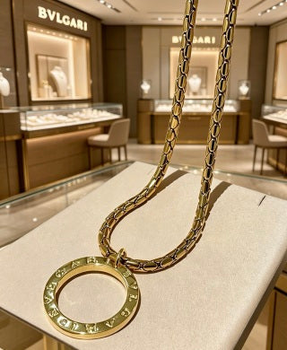 Bvlgari Gold Circle Pendant Necklace – Elegant Luxury Jewelry