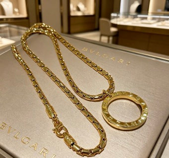 Bvlgari Gold Circle Pendant Necklace – Elegant Luxury Jewelry