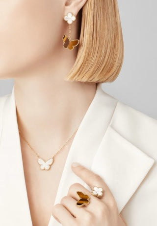 Van Cleef & Arpels Mother of Pearl Twin Clover Open Ring