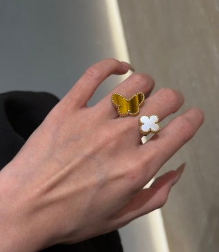 Van Cleef & Arpels Mother of Pearl Twin Clover Open Ring