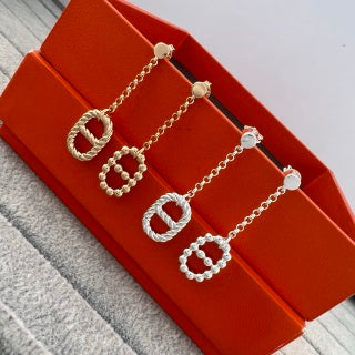 Hermès Éclat Pavé Loop Drop Earrings