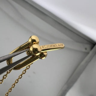 Tiffany Small Double U Horseshoe Polished Gold Pendant Necklace