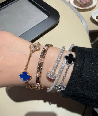 Van Cleef & Arpels Alhambra 5-motif bracelet in lapis lazuli and diamonds