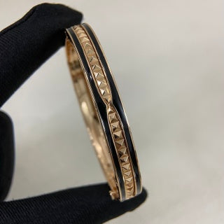 Bvlgari Rose Gold Black Ceramic Bangle Bracelet – Elegant Luxury Jewelry