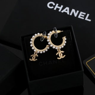 CHANEL Mirelle Pearl Halo Stud Earrings
