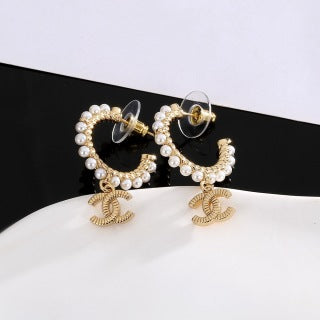 CHANEL Mirelle Pearl Halo Stud Earrings