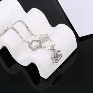 CHANEL Althea Pearl Charm Chain Bracelet