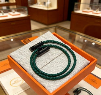 Hermès Rivale Double Wrap Leather Bracelet