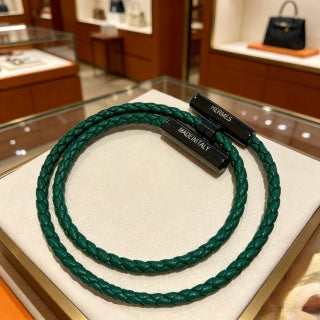 Hermès Rivale Double Wrap Leather Bracelet