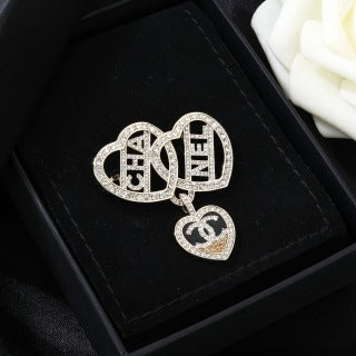 CHANEL Lucienne Heart Emblem Statement Brooch