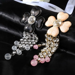 CHANEL Fiorenza Crystal Bloom Tassel Brooch