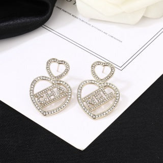 CHANEL Aurevia Diamond Letter Drop Earrings