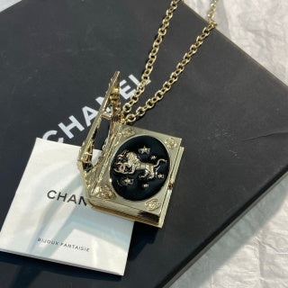 CHANEL Valentina Book Charm Vintage Necklace