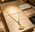 Bvlgari Gold Fan Pendant Necklace – Elegant Luxury Jewelry