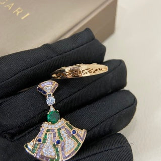 Bulgari New Gradient Colored Diamond Dress-Shaped Stud Earrings