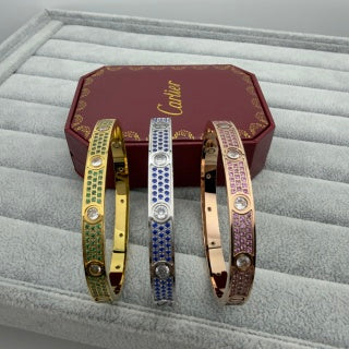 CARTIER Prismatica Gemstone Screw Bangle